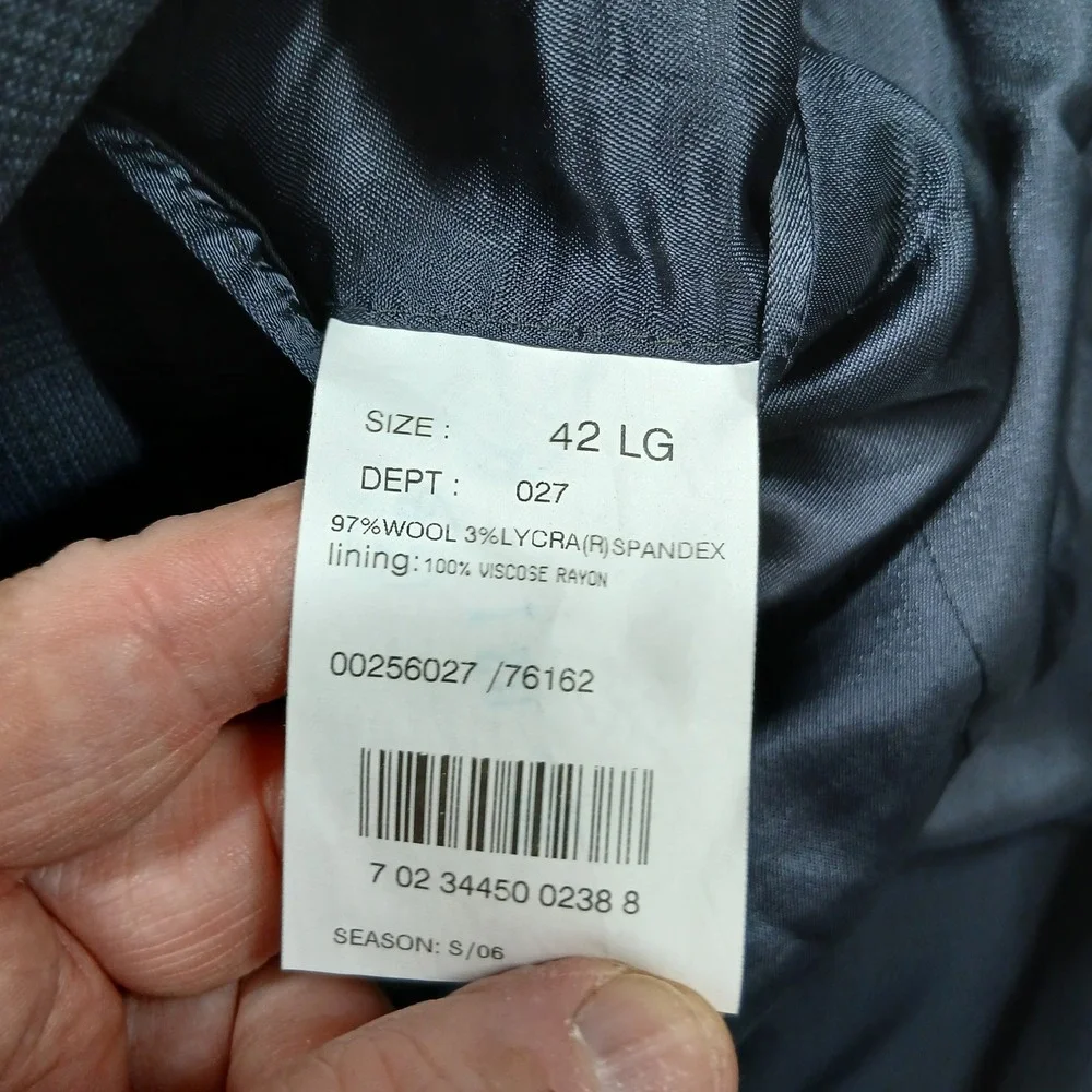 Brooks Brothers 346 Blazer Men's 42L‎ Gray Wool Stretch 2-Button Jacket